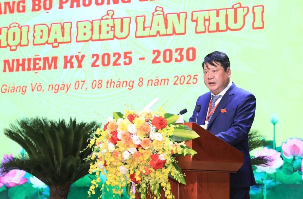 Đại hội đại biểu Đảng bộ phường Giảng Võ lần thứ I, nhiệm kỳ 2025-2030 thành công tốt đẹp- Ảnh 2.